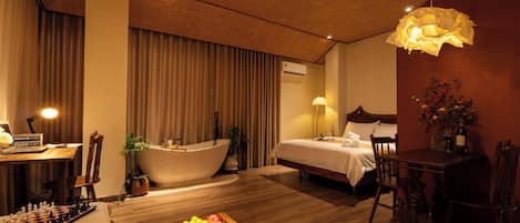 Desk, free WiFi, bed sheets