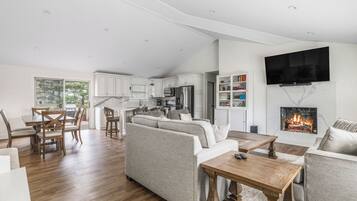 Smart TV, fireplace, video games, books