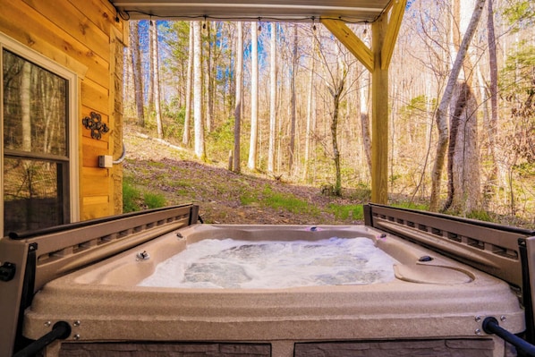 Outdoor spa tub