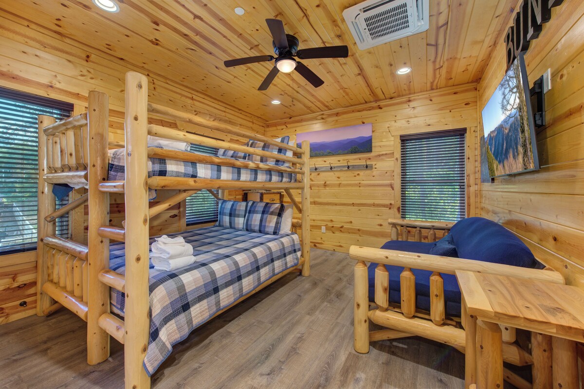Photo 90 of Luxury Gatlinburg Cabin • Indoor Pool • Pet-Friendly • Hot Tub • Theater • Game
