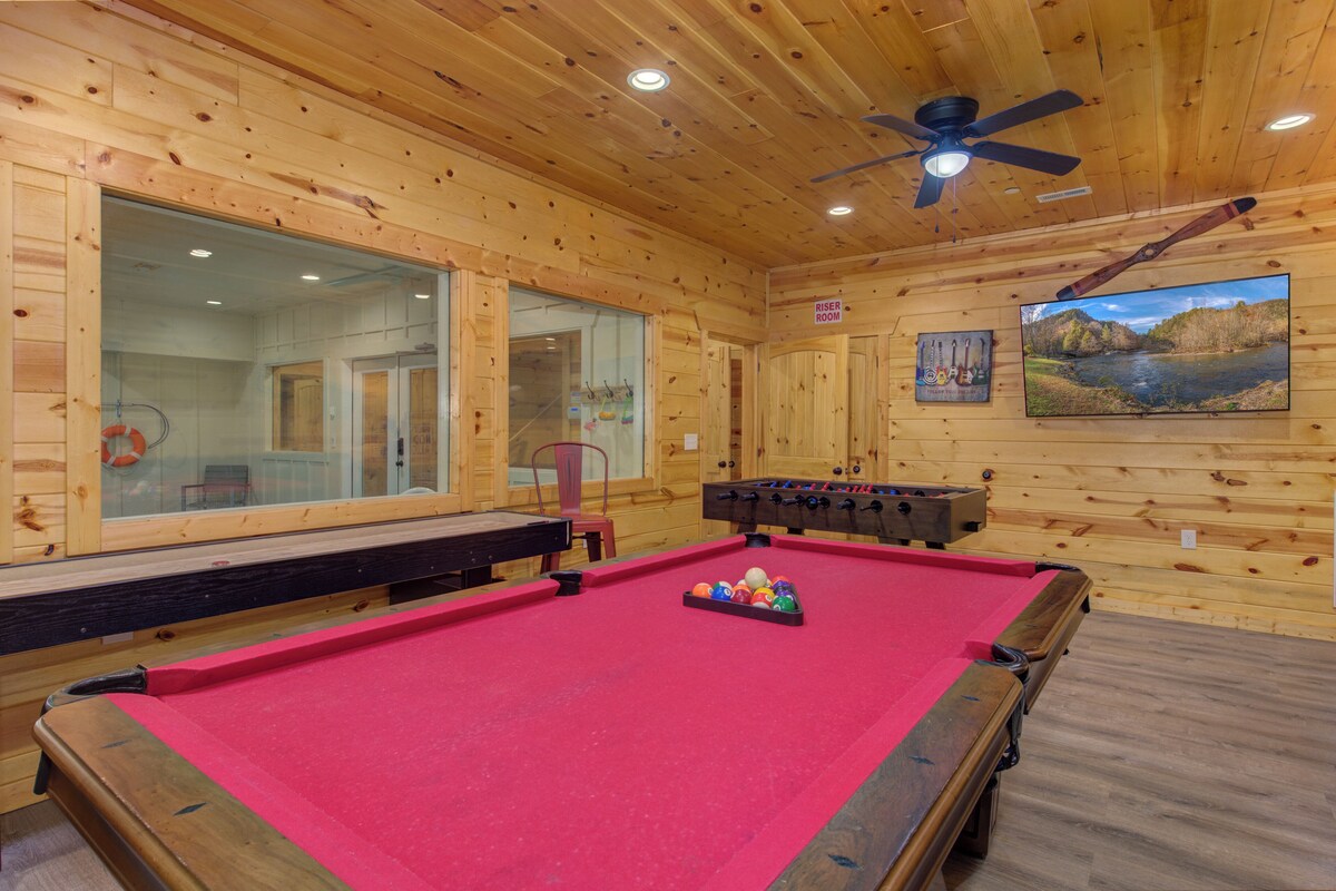 Photo 75 of Luxury Gatlinburg Cabin • Indoor Pool • Pet-Friendly • Hot Tub • Theater • Game