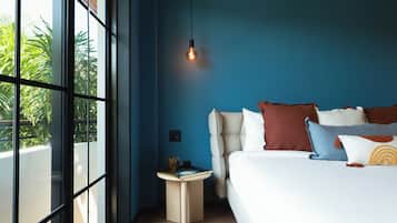 Ropa de cama de alta calidad y minibar