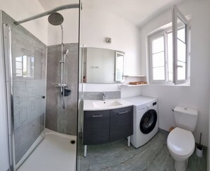 Shower, hair dryer
