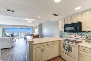 Apartment, 3 Bedrooms, Sea View | Private kitchen | Fridge, microwave, oven, stovetop - Amelia by the South (Fernandina Beach)