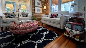 Télévision, cheminée, livres