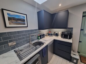 Fridge, microwave, oven, electric kettle
