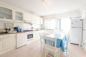 Villa, patio | Privékeuken | Een koelkast, een magnetron, een oven, een kookplaat