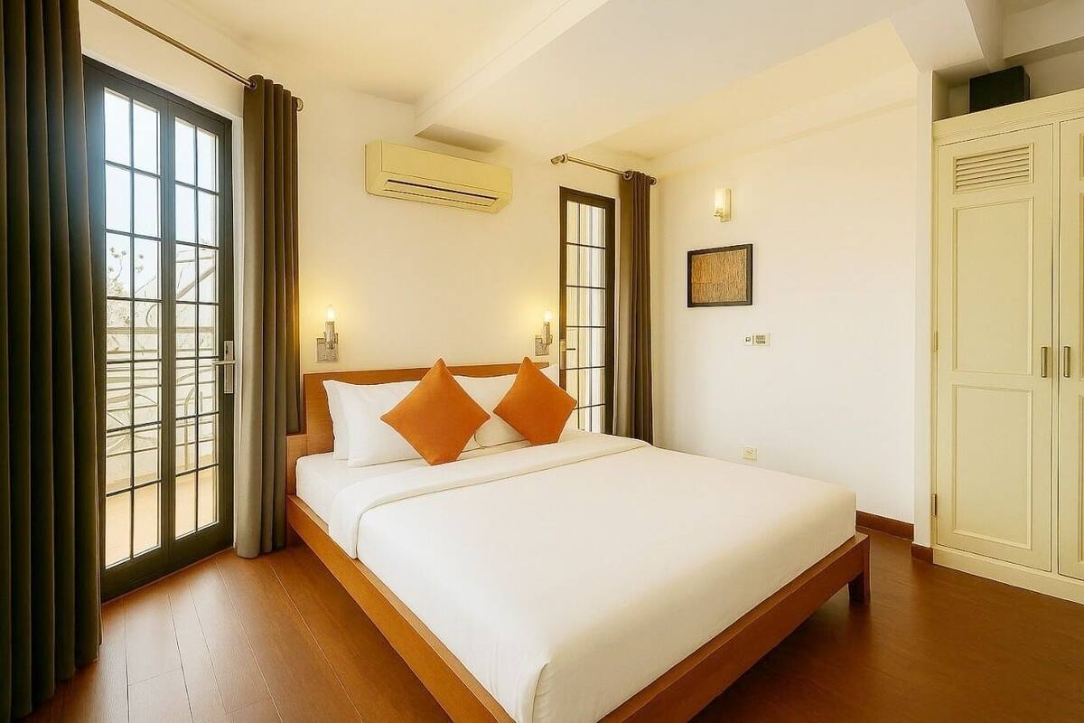 Apartamento Deluxe, 1 cama de matrimonio, patio, vistas a la ciudad | Espacio para trabajar con un portátil y wifi gratis