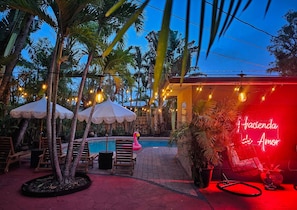 Outdoor pool, a heated pool