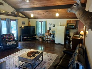 Televisie en een open haard