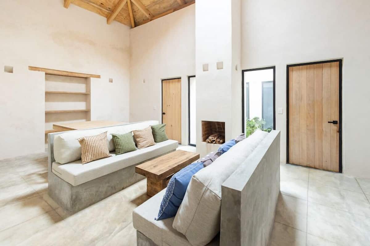 Superior Villa | Living area | Fireplace