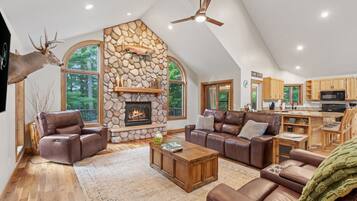 Studio (3 Bedrooms) | Living room | TV, fireplace