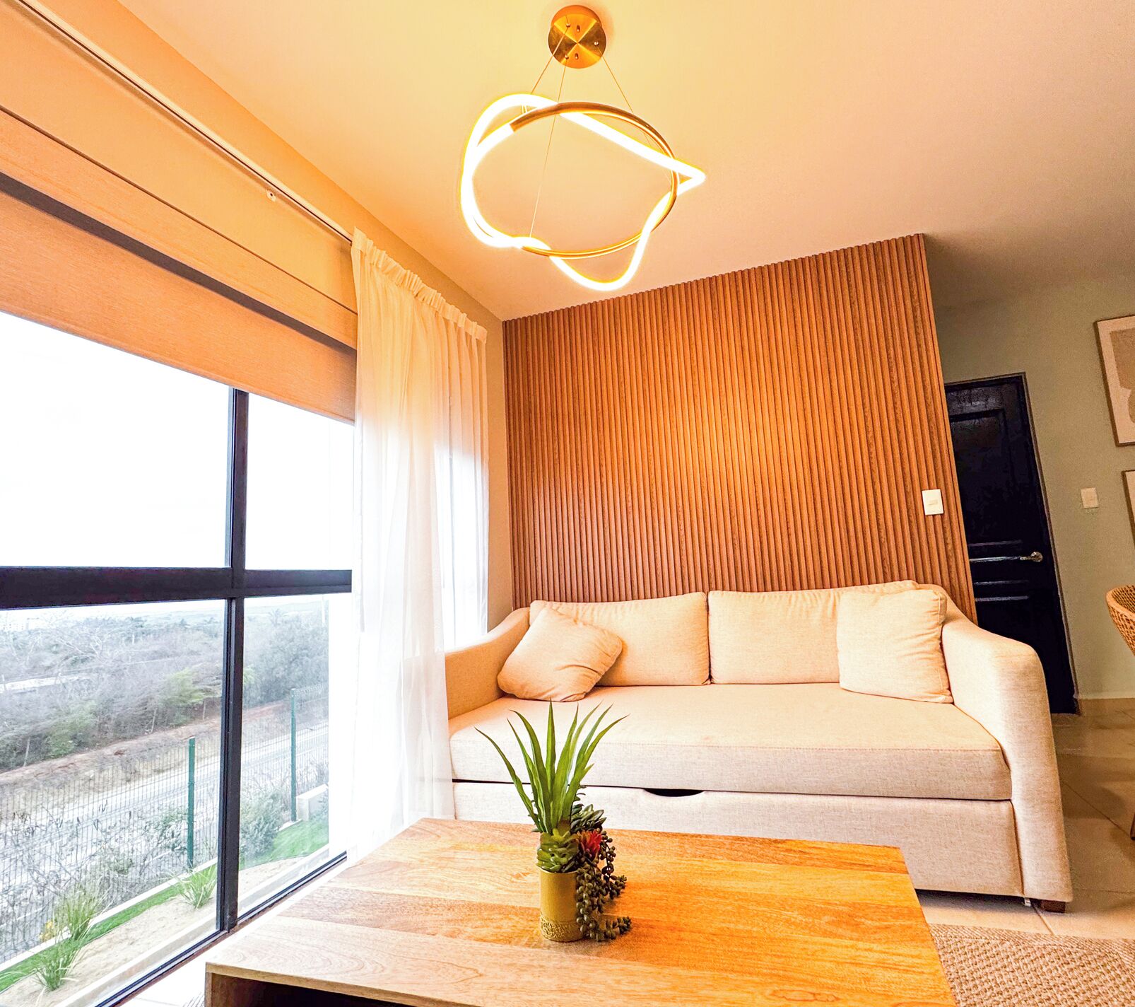 Căn hộ | Phòng khách | TV màn hình phẳng 50-inch có truyền hình cáp 