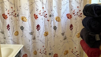 SĂšche-cheveux, serviettes fournies, savon, shampoing