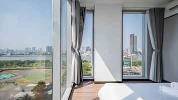 總統套房, 2 間臥室, 可使用俱樂部酒廊, 城市景觀 | 埃及棉床單、高級寢具、羽絨被、Select Comfort 床墊