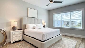 3 bedrooms, individually decorated, individually furnished, bed sheets