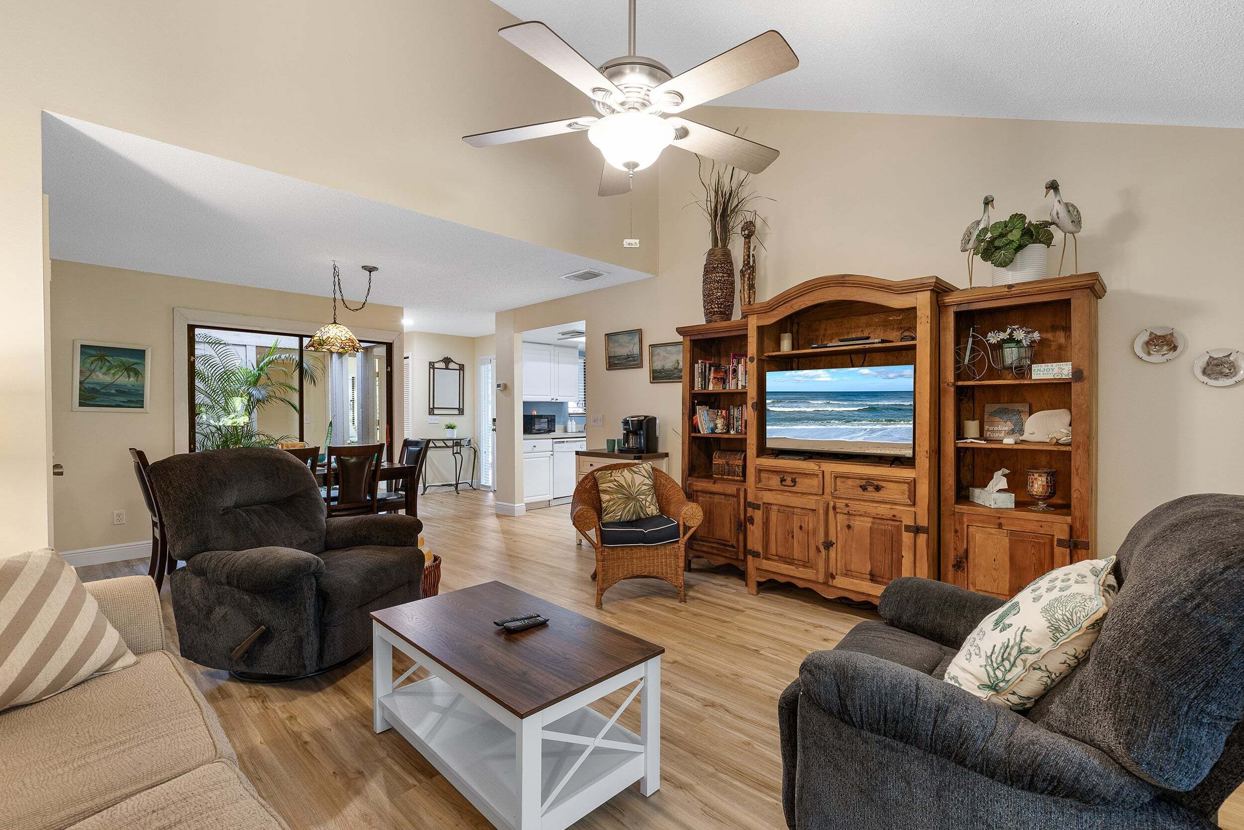 Villa, Multiple Beds, Kitchen, Pool View (Sea Woods Villa 4406) | Living area | 42-inch flat-screen TV with digital channels