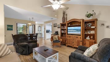 Villa, Multiple Beds, Kitchen, Pool View (Sea Woods Villa 4406) | Living area | 42-inch flat-screen TV with digital channels