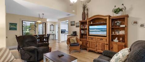 Villa, Multiple Beds, Kitchen, Pool View (Sea Woods Villa 4406) | Living area | 42-inch flat-screen TV with digital channels