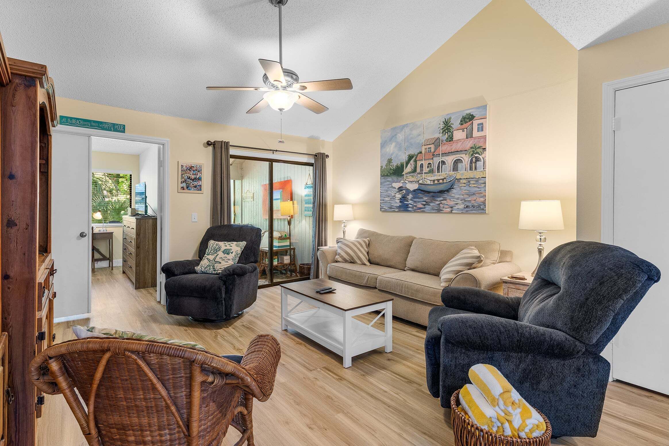 Villa, Multiple Beds, Kitchen, Pool View (Sea Woods Villa 4406) | Living area | 42-inch flat-screen TV with digital channels