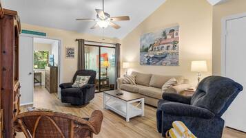 Villa, Multiple Beds, Kitchen, Pool View (Sea Woods Villa 4406) | Living area | 42-inch flat-screen TV with digital channels