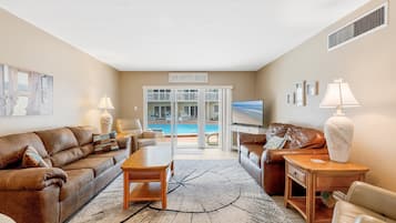 Condo, Multiple Beds, Patio, Pool View (Win-San C102) | Living area