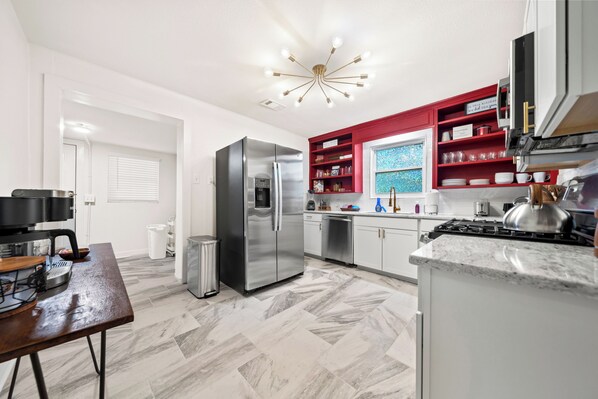 Microwave, oven, stovetop, dishwasher