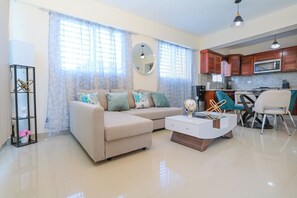 Apartment, 2 Bedrooms, Private Bathroom, City View | Living area - Edificio Amber (San Cristobal)