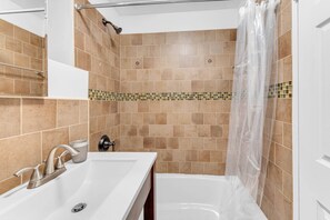 Hair dryer, shampoo, toilet paper