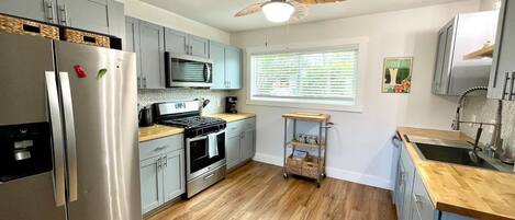 Microwave, oven, stovetop, dishwasher