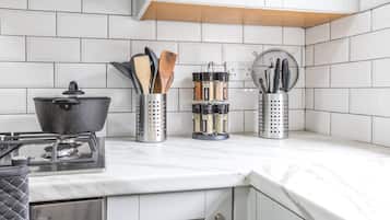 Fridge, microwave, oven, toaster