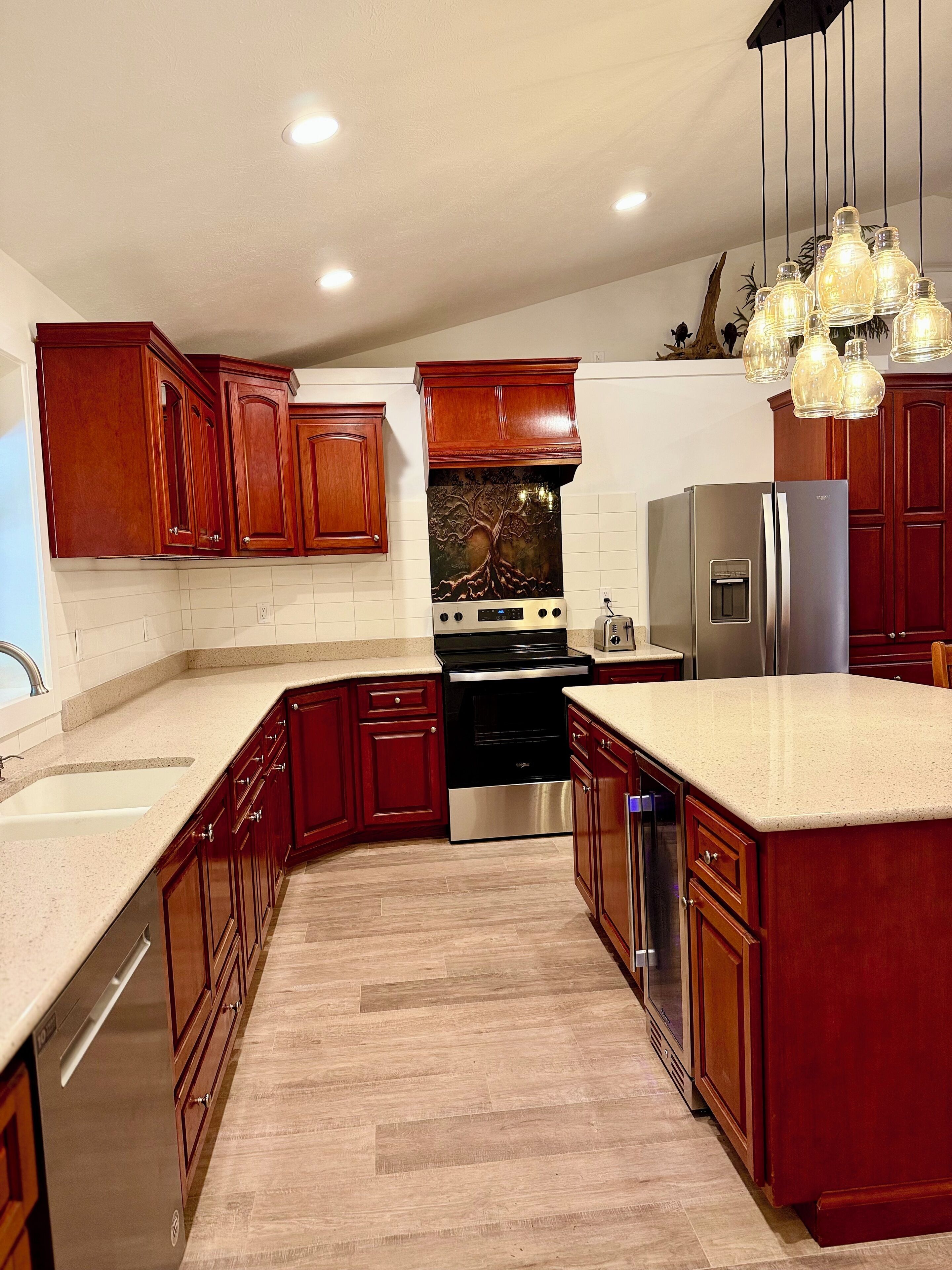 Microwave, oven, stovetop, dishwasher