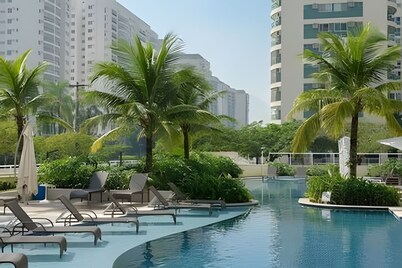 Suite with mini kitchen and pool