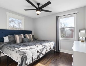 2 bedrooms, individually decorated, individually furnished, desk