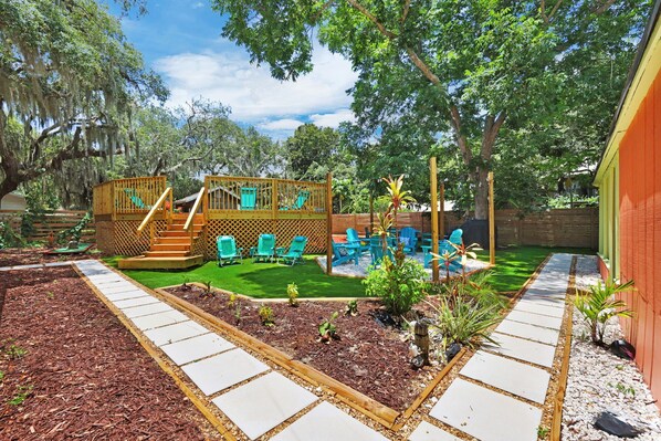 Property grounds - Tropical Bamboo W/Pool~Outdoor Firepit. Minutes to Nights of Lights. (St. Augustine)