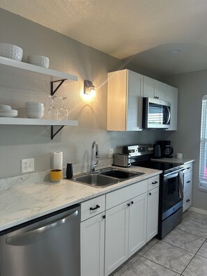 Microwave, oven, stovetop, dishwasher