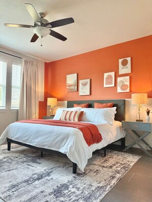 Desk, free WiFi, bed sheets