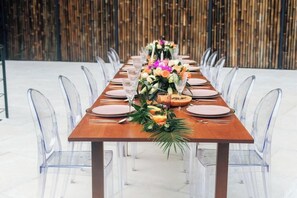 Outdoor banquet area
