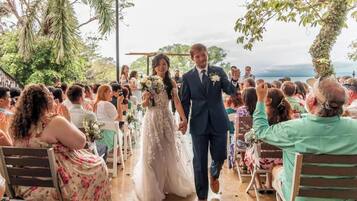 Outdoor banquet area