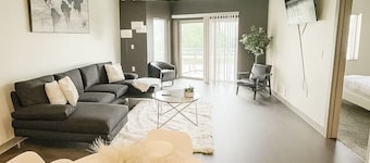 Stylish Black-themed Apartment in Des Moines