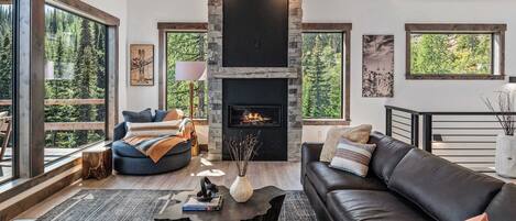 Smart TV, fireplace, table football, offices