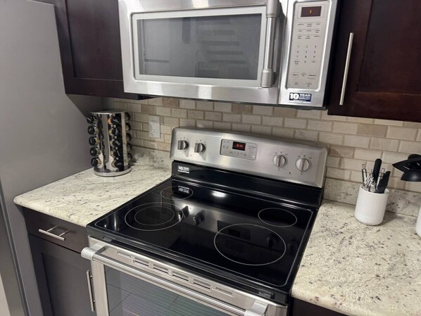 Microwave, oven, stovetop, dishwasher