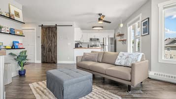TV, fireplace, offices