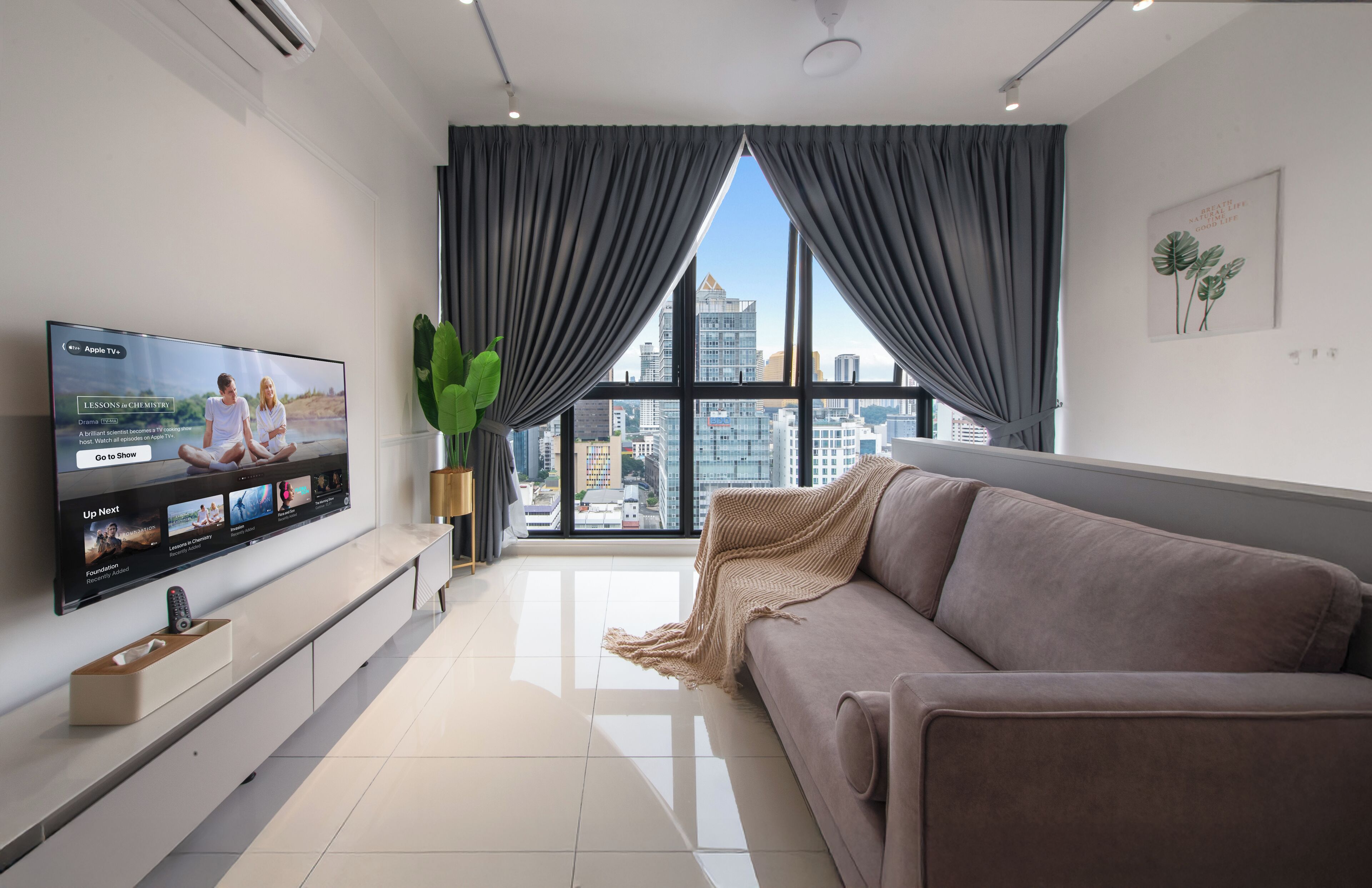 Hypo-allergenic bedding, blackout curtains, soundproofing