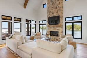 TV, fireplace, offices