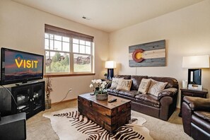 TV, fireplace - 177 Wildflower Lane | Boho Mountain Retreat (Fraser)