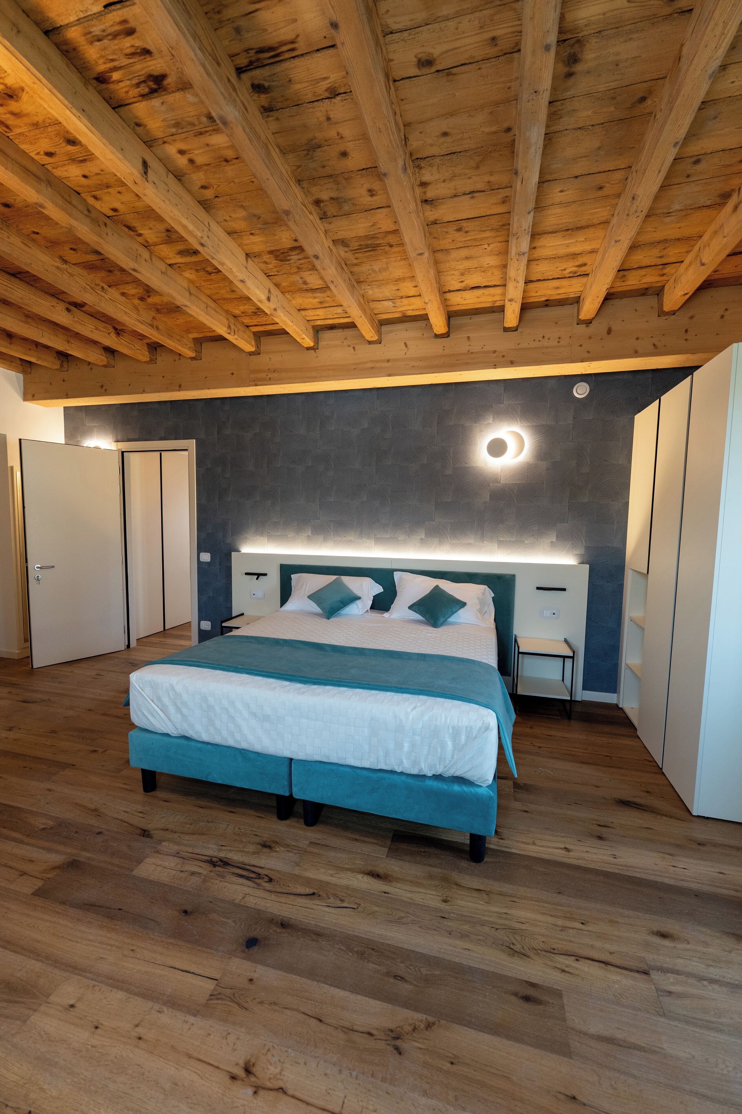 Down comforters, memory foam beds, in-room safe, blackout drapes