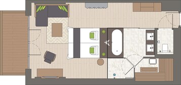 Wellness Suite | Caja fuerte, tabla de planchar con plancha, wifi gratis y ropa de cama