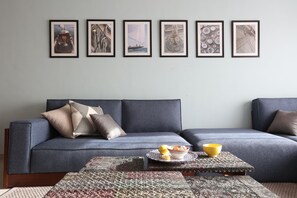 Suite, uitzicht op strand | Woonruimte