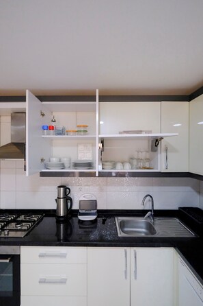 Comfort Condo, 2 Bedrooms, Kitchen, City View | Private kitchen